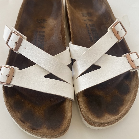 BIRKENSTOCK Yao Birko-Flor Patent Women's Sanda Patent White Sz L 9 M 7 - Picture 13 of 15